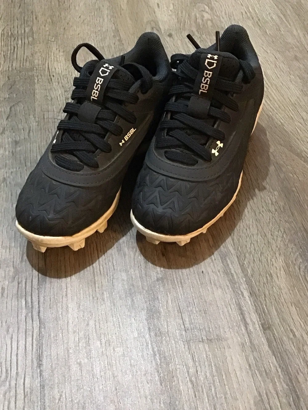 Under Armour Kids Black and White Turf Cleats
